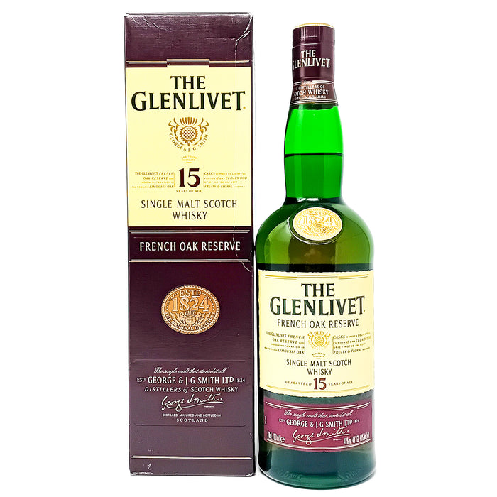Glenlivet 15 Year Old French Oak Reserve Single Malt Scotch Whisky, 70cl, 40% ABV