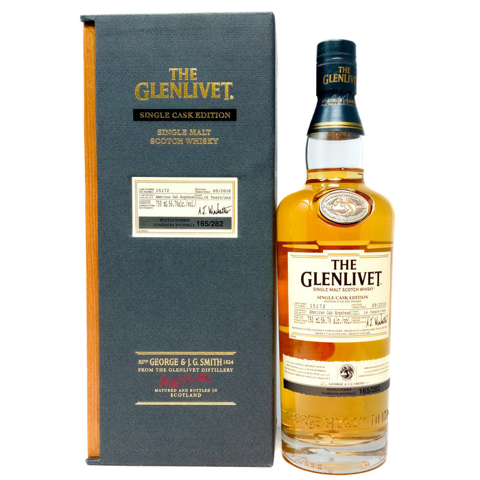 Glenlivet 2018 16 Year Old Single Cask Edition #15172 Single Malt Scotch Whisky, 75cl, 56.7% ABV