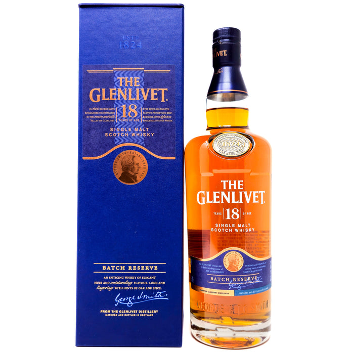 Glenlivet 18 Year Old Batch Reserve Single Malt Scotch Whisky, 75cl, 40% ABV