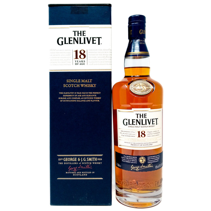 Glenlivet 18 Year Old Single Malt Scotch Whisky, 70cl, 43% ABV