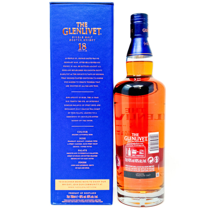 Glenlivet 18 Year Old Batch Reserve Single Malt Scotch Whisky, 70cl, 40% ABV