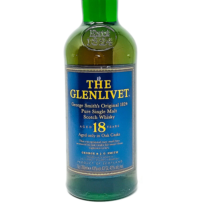Glenlivet 18 Year Old Single Malt Scotch Whisky, 70cl, 43% ABV