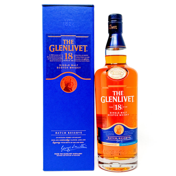 Glenlivet 18 Year Old Batch Reserve Single Malt Scotch Whisky, 75cl, 40% ABV
