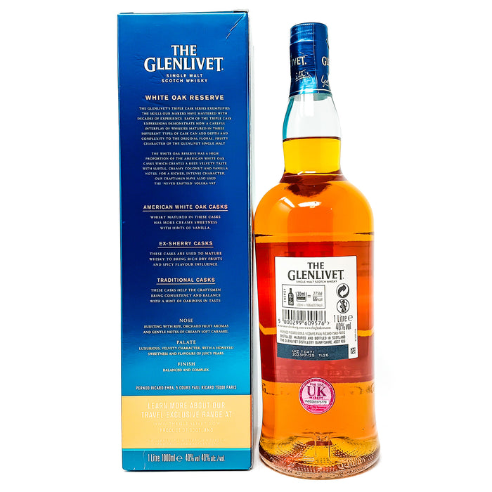 Glenlivet Triple Cask Matured White Oak Reserve Single Malt Scotch Whisky, 1L, 40% ABV