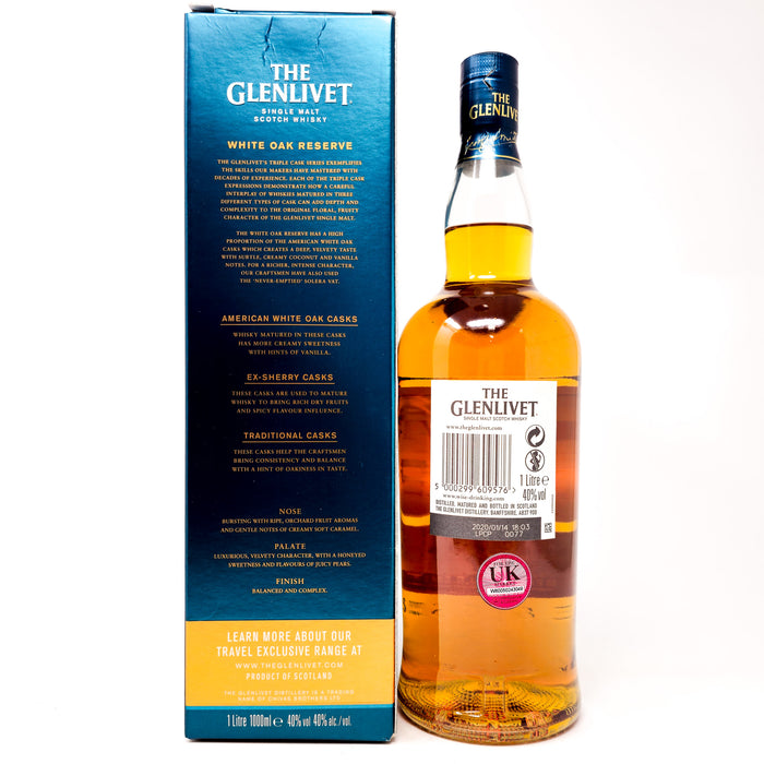 Glenlivet Triple Cask Matured White Oak Reserve Single Malt Scotch Whisky, 1L, 40% ABV