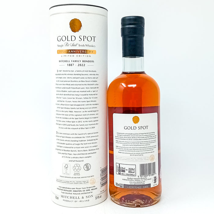 Gold Spot 9 Year Old 135th Anniversary Edition Irish Whiskey, 70cl, 51.4% ABV