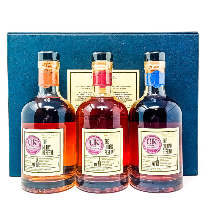William Grant Rare Cask Reserves 25 Year Old Blended Scotch Whisky, 3x35cl, 40% ABV