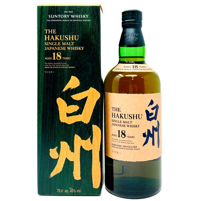 Hakushu 18 Year Old Single Malt Japanese Whisky, 70cl, 43% ABV