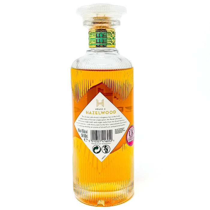 House of Hazelwood 21 Year Old Blended Scotch Whisky, 50cl, 40% ABV