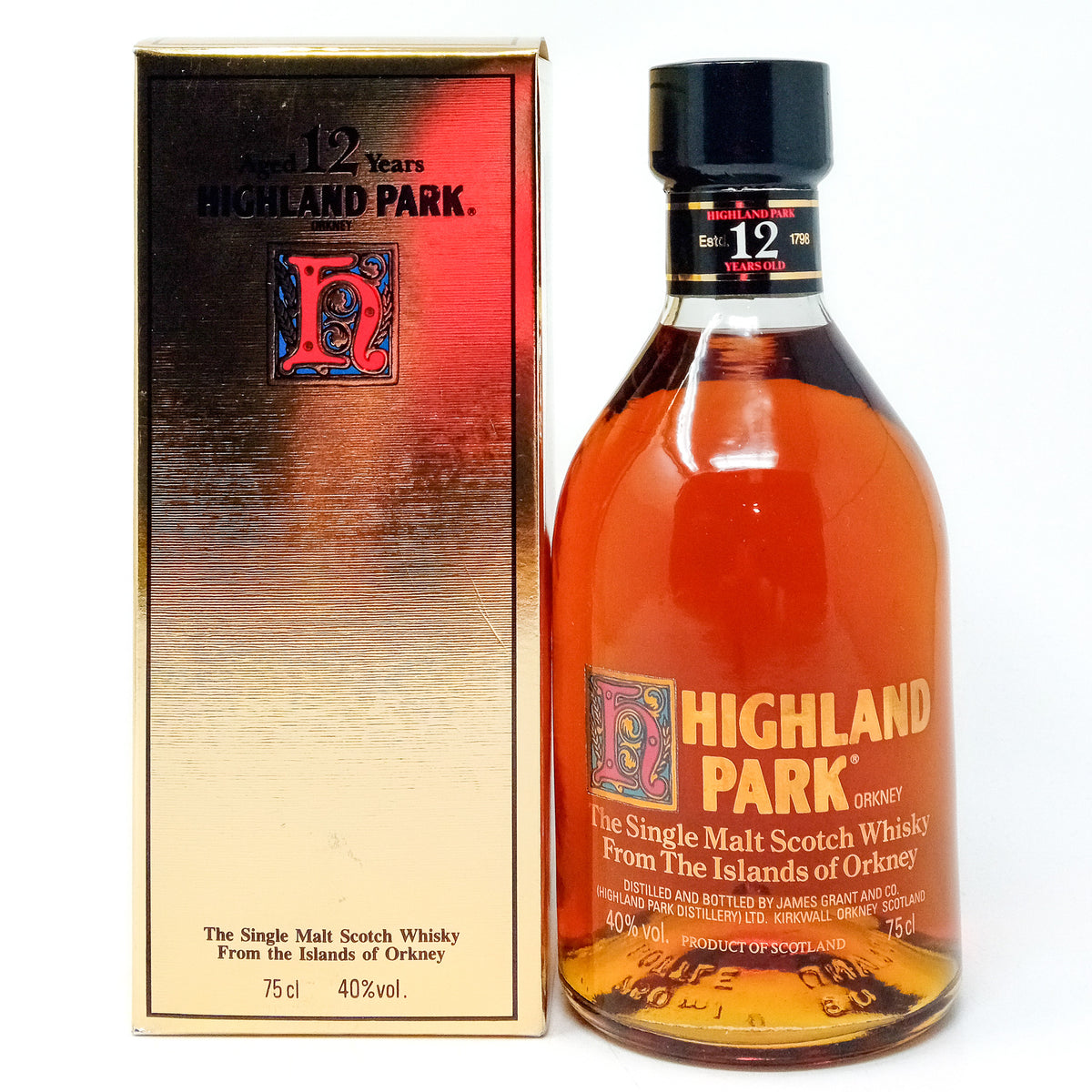 Highland Park 12 Year Old Dumpy Single Malt Scotch Whisky, 75cl, 40% A
