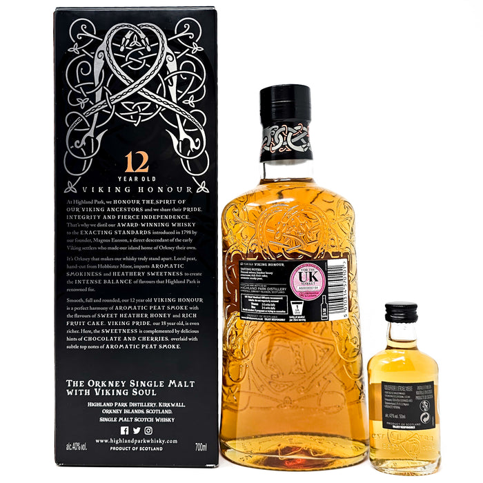 Highland Park 12 Year Old Viking Honour Gift Pack Single Malt Scotch Whisky, 70cl, 40% ABV