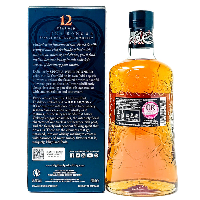 Highland Park 12 Year Old Viking Honour Single Malt Scotch Whisky, 70cl, 40% ABV