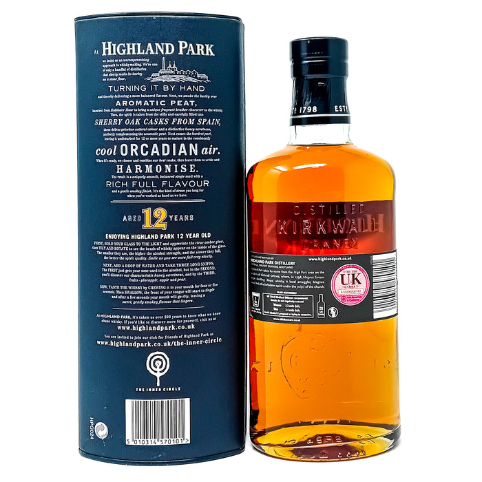 Highland Park 12 Year Old Single Malt Scotch Whisky, 70cl, 40% ABV