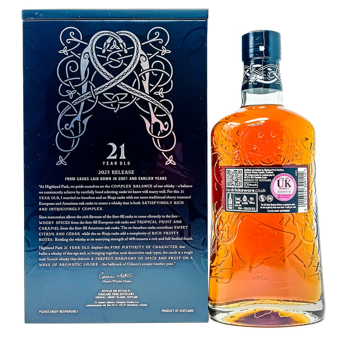 Highland Park 21 Year Old 2023 Release Single Malt Scotch Whisky, 70cl, 46% ABV