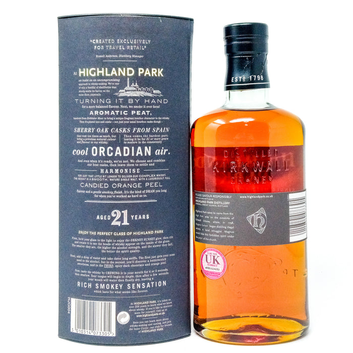 Highland Park 21 Year Old Pre-2017 Single Malt Scotch Whisky, 70cl, 40% ABV