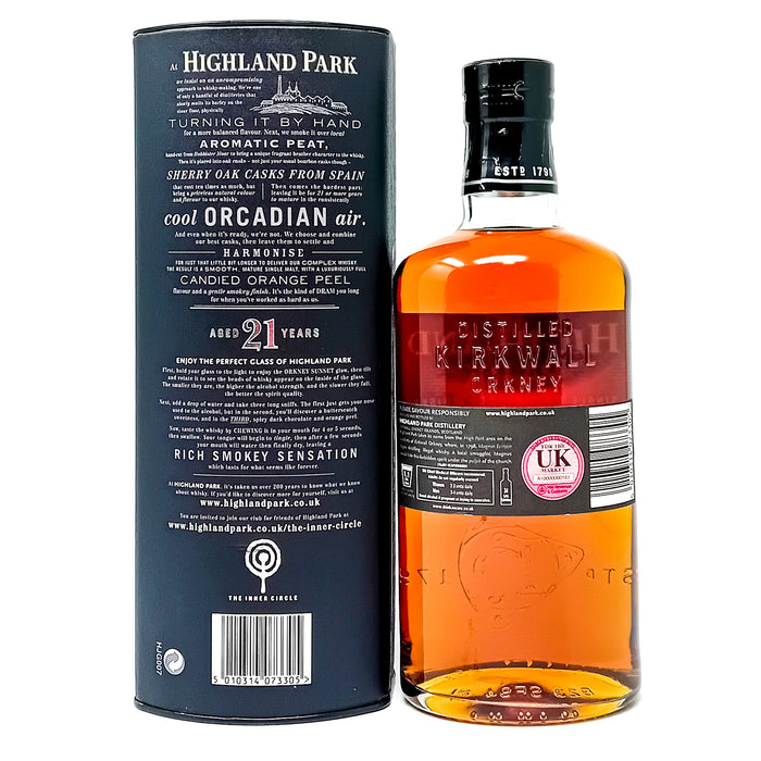 Highland Park 21 Year Old Single Malt Scotch Whisky, 70cl, 47.5% ABV