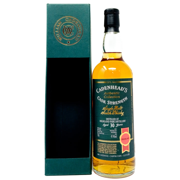 Highland Park 1989 30 Year Old Cadenhead's Cask Strength Single Malt Scotch Whisky, 70cl, 47.4% ABV