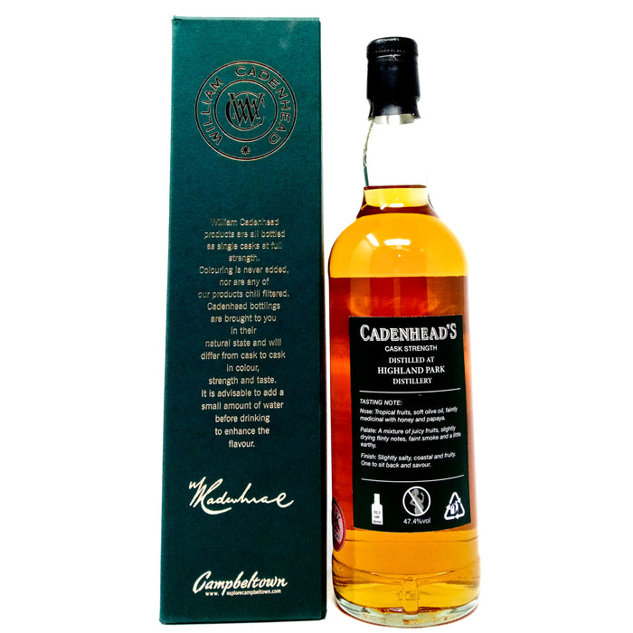 Highland Park 1989 30 Year Old Cadenhead's Cask Strength Single Malt Scotch Whisky, 70cl, 47.4% ABV