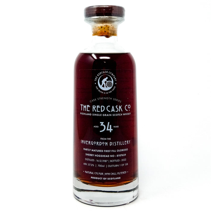 Invergordon 1987 34 Year Old Cask Strength Series The Red Cask Co. Single Grain Scotch Whisky, 70cl, 57.2% ABV