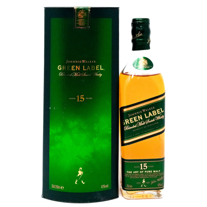 Johnnie Walker Green Label 15 Year Old Blended Malt Scotch Whisky, 20cl, 43% ABV