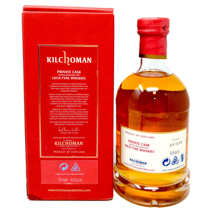Kilchoman 2006 Single Bourbon Cask #36 for Loch Fyne Single Malt Scotch Whisky, 70cl, 56.9% ABV
