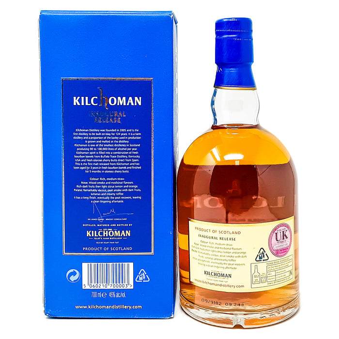 Kilchoman Inaugural Release Single Malt Scotch Whisky, 70cl, 46% ABV