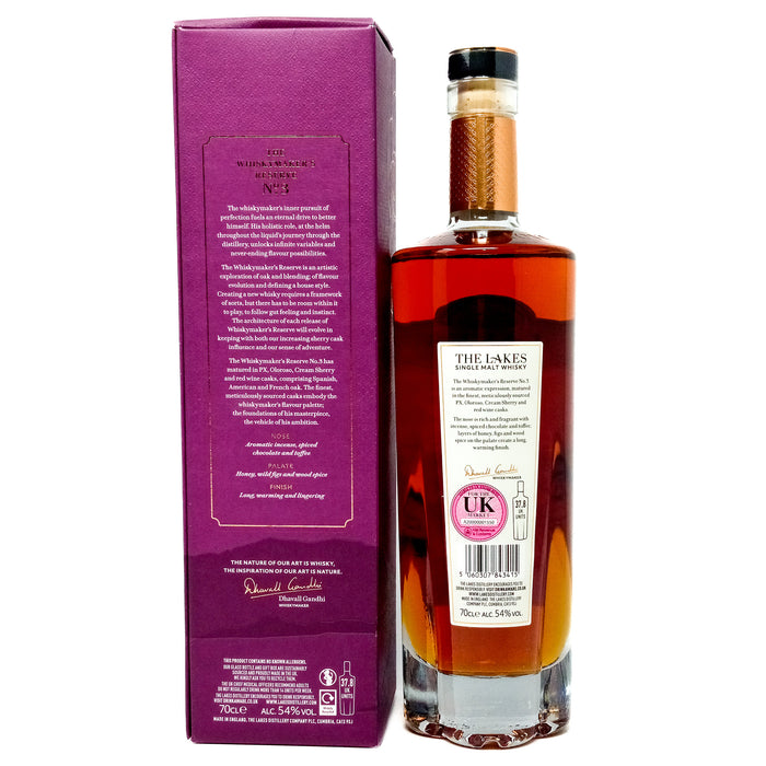 The Lakes Whiskymaker's Reserve No.3 Single Malt English Whisky 70cl, 54% ABV