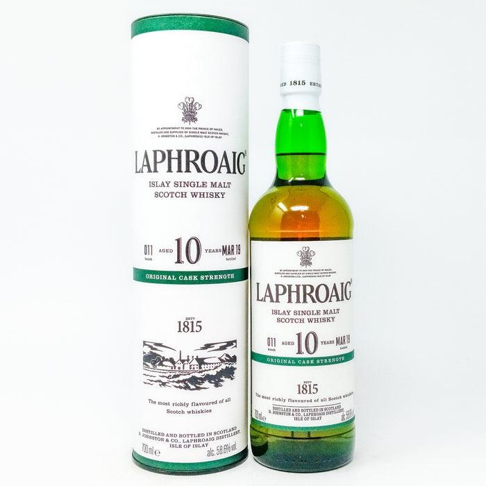 Laphroaig 10 Year Old Batch 011 Cask Strength Single Malt Scotch Whisky, 70cl, 58.6% ABV