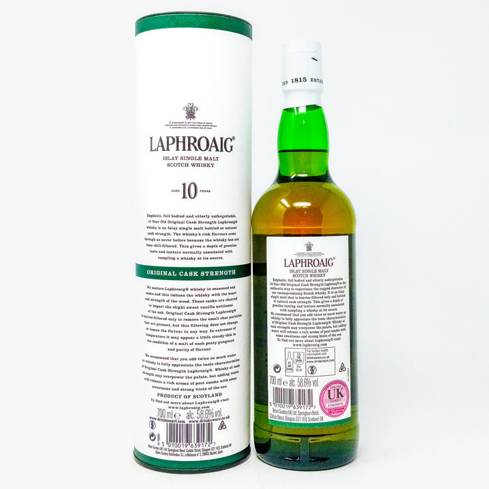 Laphroaig 10 Year Old Batch 011 Cask Strength Single Malt Scotch Whisky, 70cl, 58.6% ABV