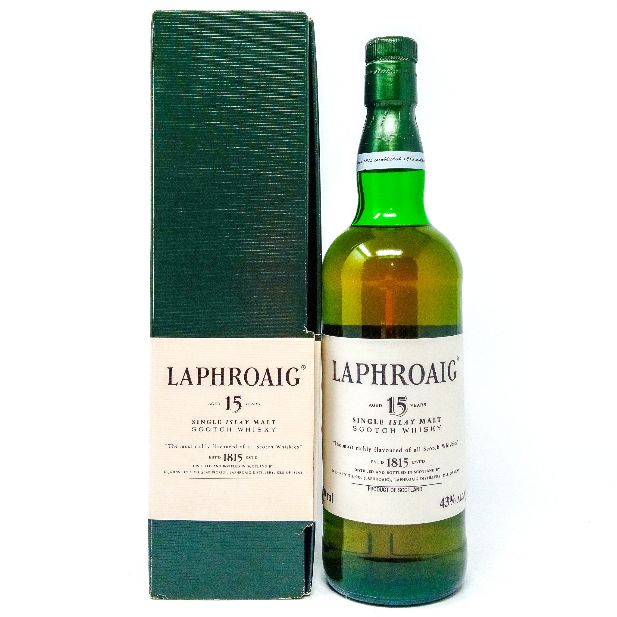 Laphroaig 15 Year Old Single Malt Scotch Whisky, 75cl, 43% ABV