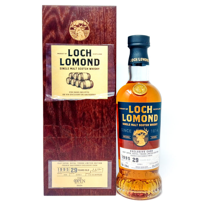 Loch Lomond 1995 29 Year Old 152nd Open Royal Troon Single Malt Scotch Whisky, 70cl, 47.8% ABV
