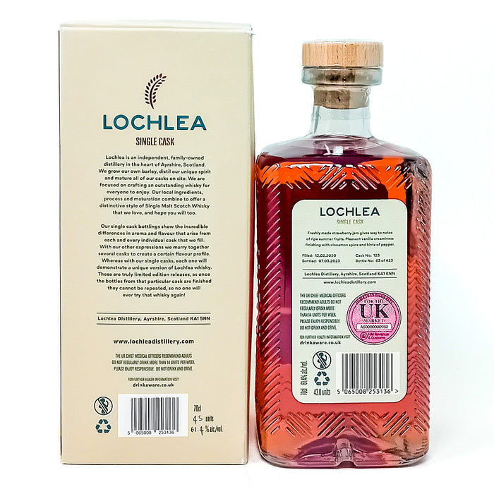 Lochlea 2020 Royal Mile Whiskies Single Cask #123 Single Malt Scotch Whisky, 70cl, 61.4% ABV