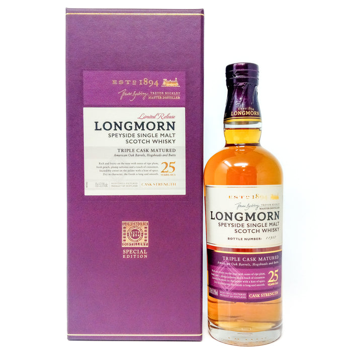 Longmorn 25 Year Old Triple Cask Matured Single Malt Scotch Whisky, 70cl, 53.0% ABV