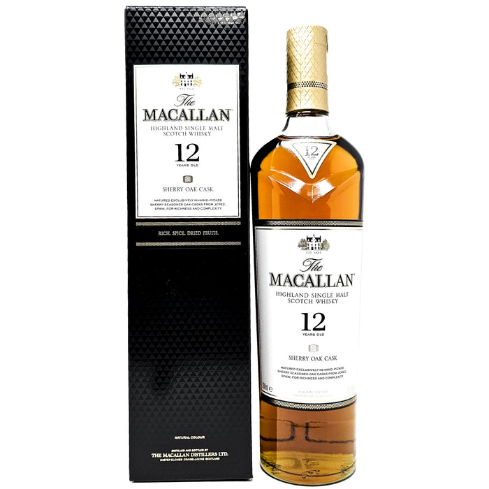 Macallan 12 Year Old Sherry Oak Single Malt Scotch Whisky, 70cl, 40% ABV