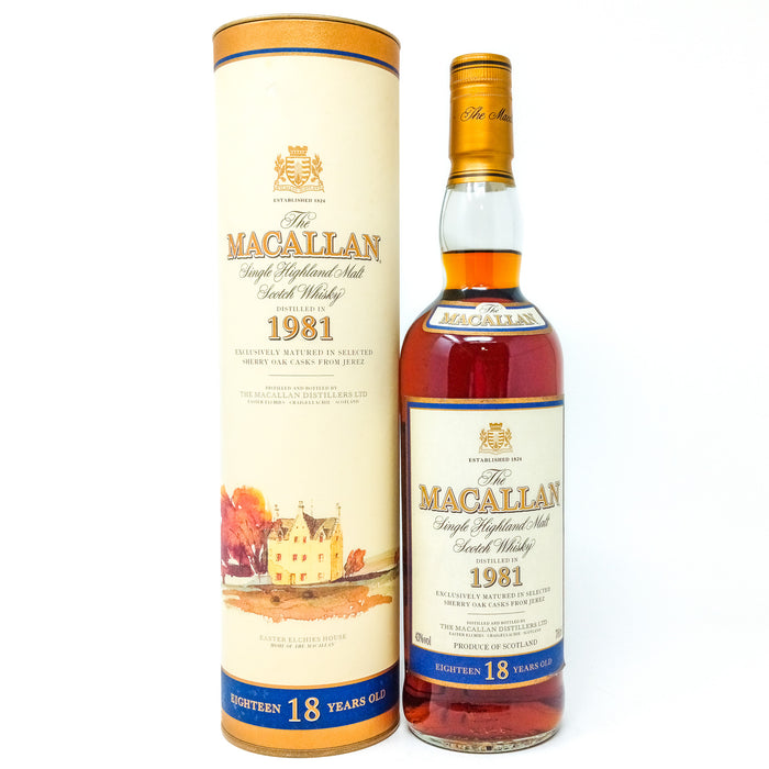 Macallan 1981 18 Year Old Single Malt Scotch Whisky, 70cl, 43% ABV