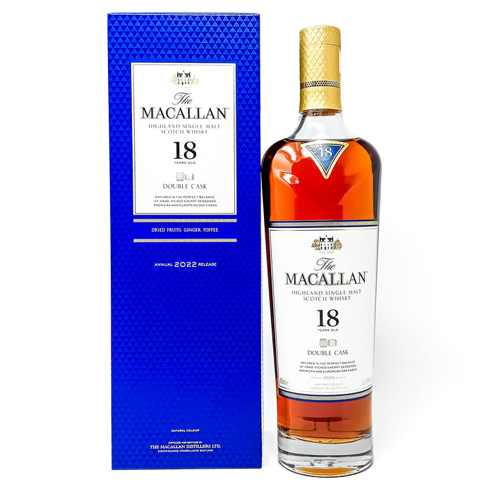 Macallan 18 Year Old Double Cask 2022 Single Malt Scotch Whisky, 70cl, 43% ABV