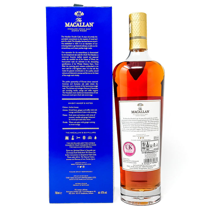 Macallan 18 Year Old Double Cask 2022 Single Malt Scotch Whisky, 70cl, 43% ABV