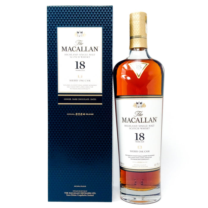 Macallan 18 Year Old Sherry Oak 2024 Release Single Malt Scotch Whisky, 70cl, 43% ABV