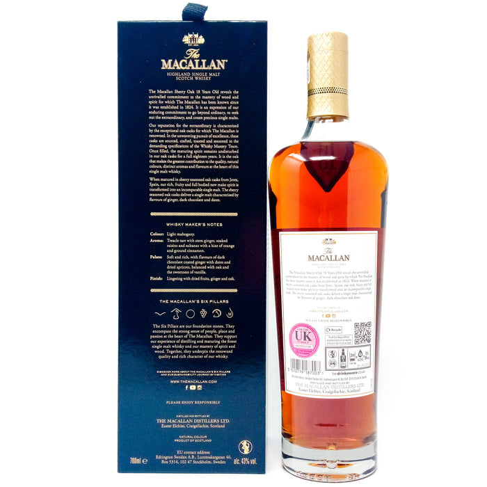 Macallan 18 Year Old Sherry Oak 2024 Release Single Malt Scotch Whisky, 70cl, 43% ABV
