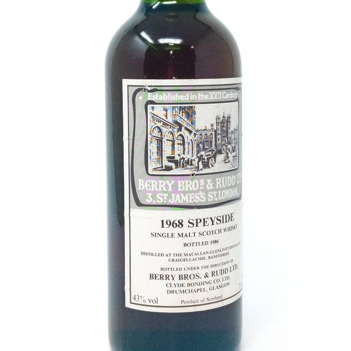 Macallan 1968 Berry Bros & Rudd Single Malt Scotch Whisky, 75cl, 43% ABV