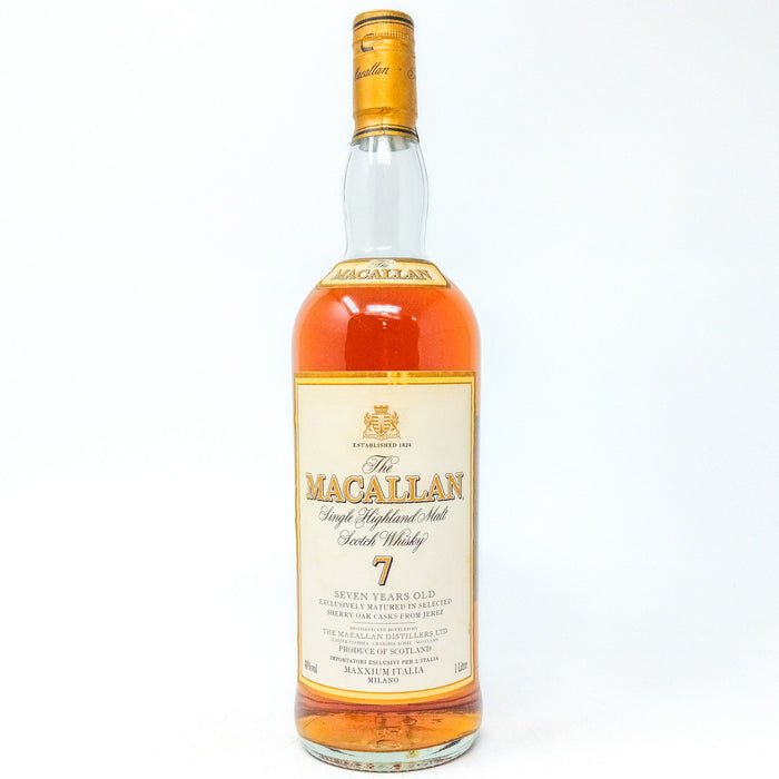 Macallan 7 Year Old Maxxium Italia Single Malt Scotch Whisky, 1L, 40% ABV