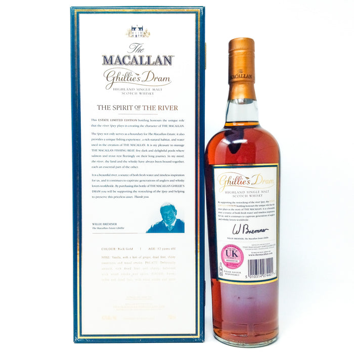 Macallan 12 Year Old Ghillie's Dram Single Malt Scotch Whisky, 70cl, 40% ABV