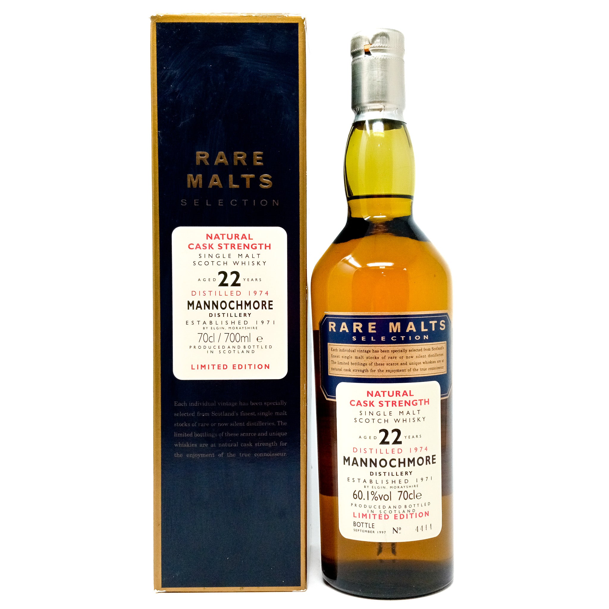 Mannochmore 22 Year Old 1974 Rare Malts Single Malt Scotch Whisky, 70c