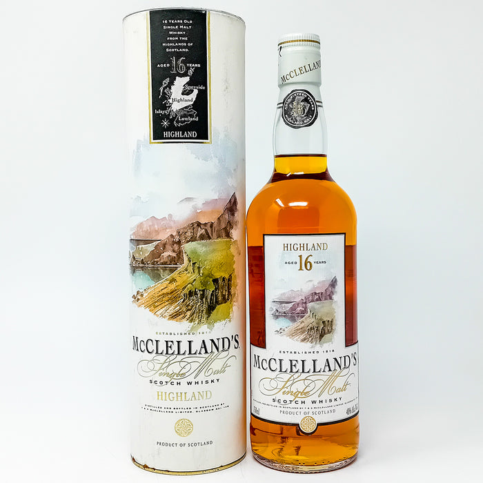 McClelland's 16 Year Old Single Malt Scotch Whisky, 75cl, 40% ABV