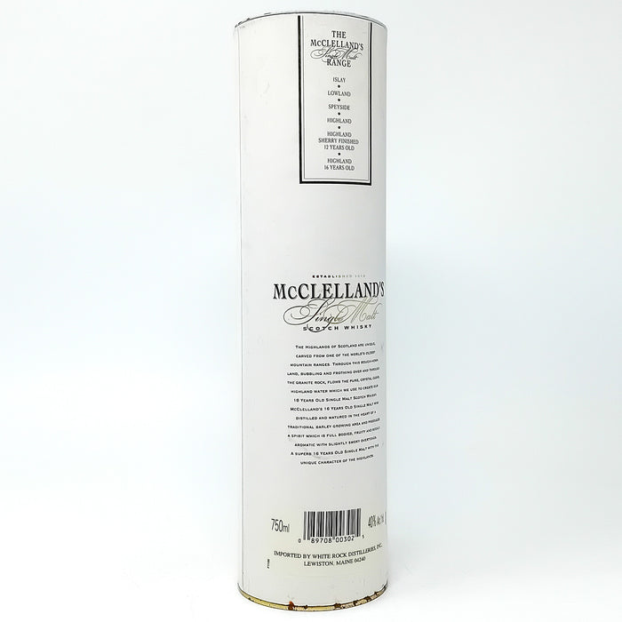 McClelland's 16 Year Old Single Malt Scotch Whisky, 75cl, 40% ABV