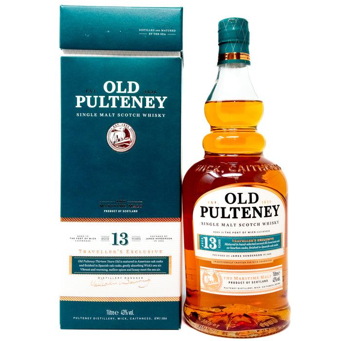 Old Pulteney 13 Year Old Travellers Exclusive Single Malt Scotch Whisky, 1L, 40% ABV