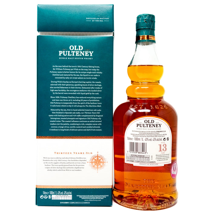 Old Pulteney 13 Year Old Travellers Exclusive Single Malt Scotch Whisky, 1L, 40% ABV