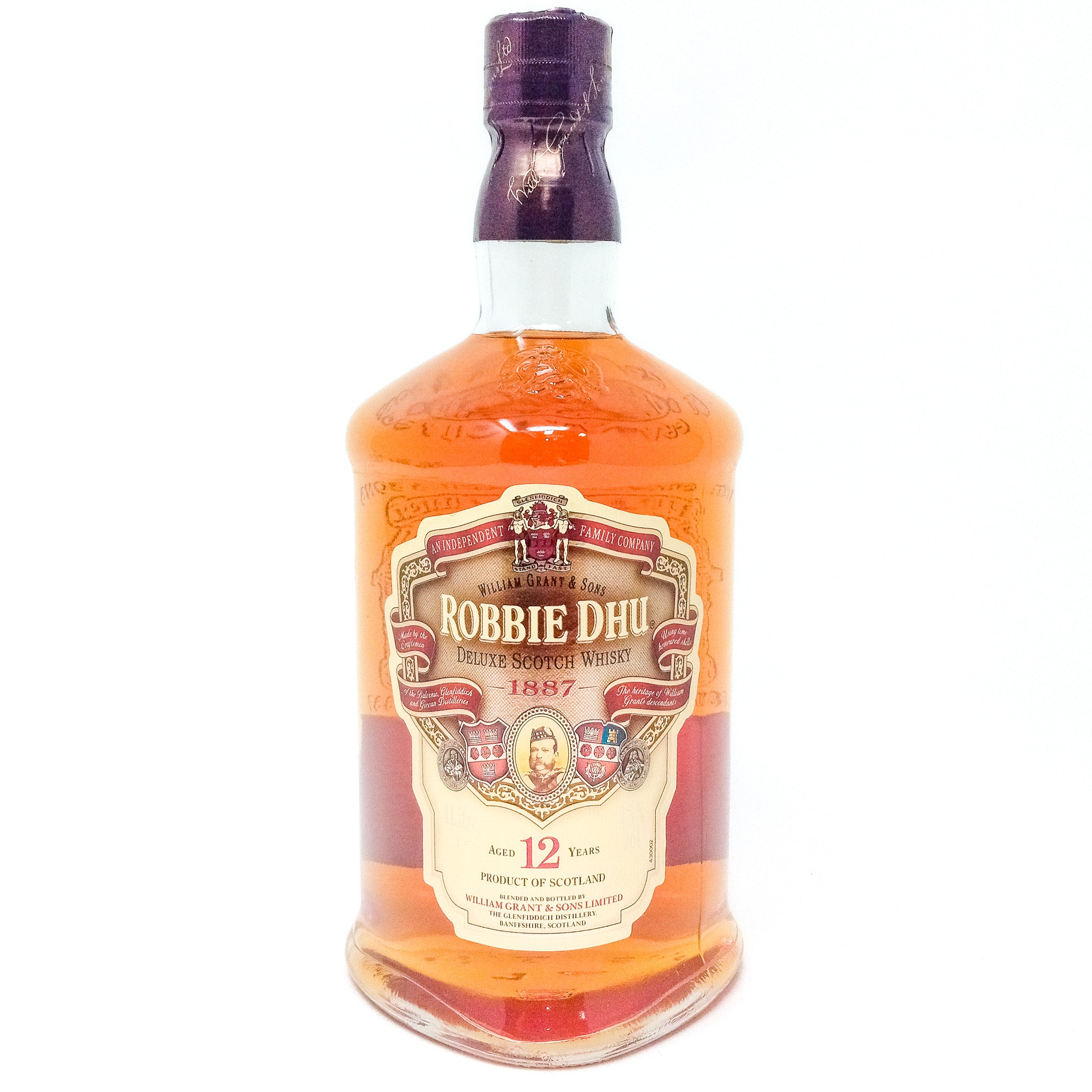 Robbie Dhu 12 Year Old Blended Scotch Whisky, 1L, 40% ABV