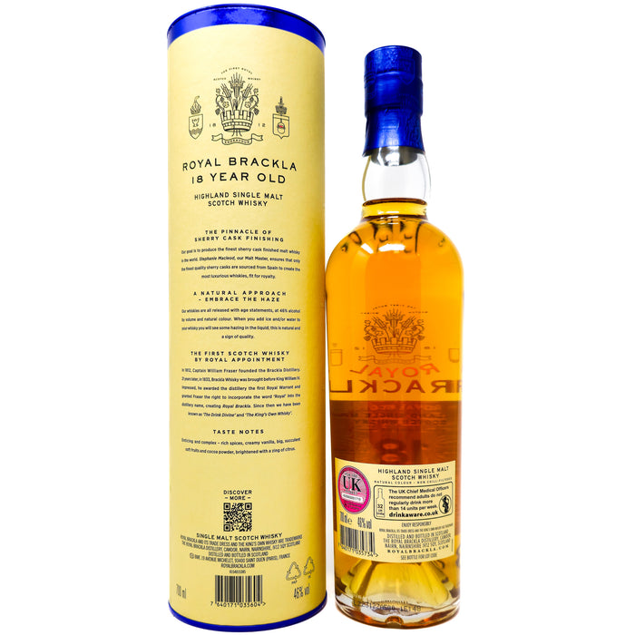 Royal Brackla 18 Year Old Sherry Cask Single Malt Scotch Whisky, 70cl, 46% ABV