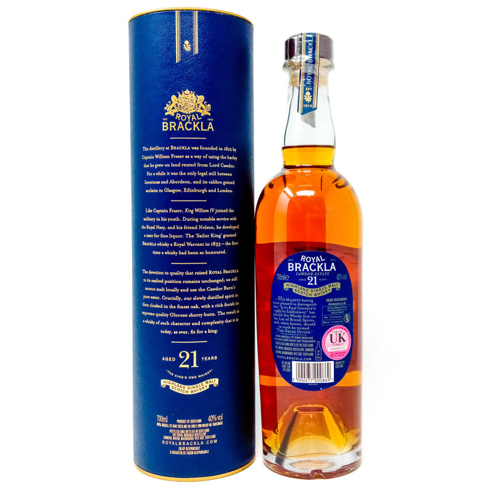 Royal Brackla 21 Year Old Single Malt Scotch Whisky, 70cl, 40% ABV